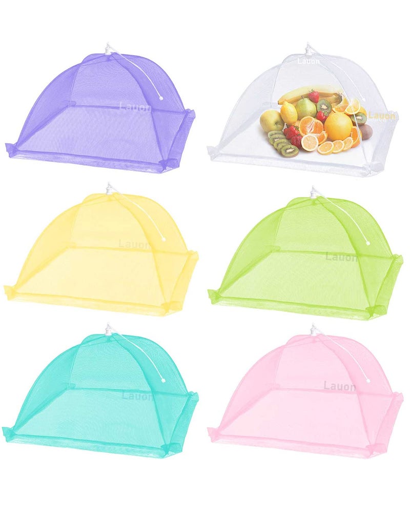 Lauon Food Cover Mesh Food Tent, 17"x17", Nylon Covers, Pop-Up Umbrella Screen Tents, Collapsible and Reusable Patio Bug Net for BBQ, Picnics, Parties, Camping, Outdoor - 6 Colors - Image 1
